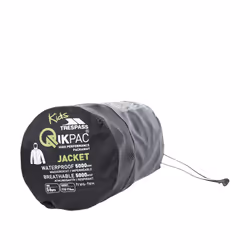 Trespass Qikpac X Waterproof Packaway Jacket - 9-10 Years, Black / Carbon