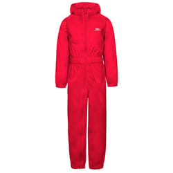 Trespass Kids Rainsuit Waterproof Button - 5-6 Years, Red