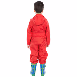 Trespass Kids Rainsuit Waterproof Button - 5-6 Years, Red
