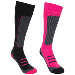 Trespass Womens Ski Socks 2 Pack Janus II - 6/9, Cassis/Black