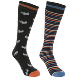 Trespass Replicate Kids Ski Socks Knee Length - 2-3 Years, Black / Dusk