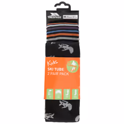 Trespass Replicate Kids Ski Socks Knee Length - 2-3 Years, Black / Dusk