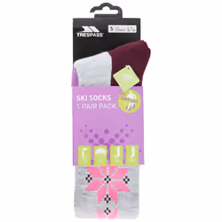 Trespass Womens Ski Socks Snowfall - 3/6, Grey Melange