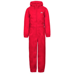 Trespass Kids Rainsuit Waterproof Button - 3-4 Years, Red