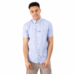 Trespass Mens Shirt Short Sleeved Slapton PalmTree - XL, Pale Blue
