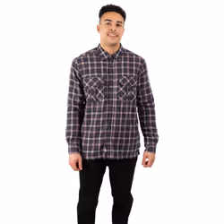 Trespass Mens Long Sleeved Check Shirt Rapeseed - L, Dark Grey Check