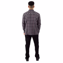 Trespass Mens Long Sleeved Check Shirt Rapeseed - XXXL, Dark Grey Check
