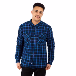 Trespass Mens Long Sleeved Check Shirt Rapeseed - XL, Dark Blue Check