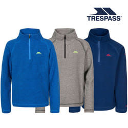 Trespass Boys 1/2 Zip Fleece Pullover Top Keynote - 7-8 Years, Black