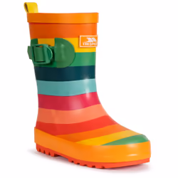 Trespass Kids Welly Boot Wellies Puddle - 12, Rainbow Stripe