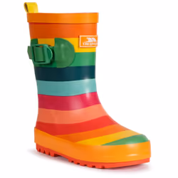 Trespass Kids Welly Boot Wellies Puddle - 1, Rainbow Stripe
