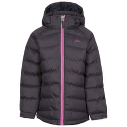 Trespass Girls Padded Jacket Hooded Amira - 3-4 Years, Dark Grey
