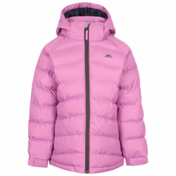 Trespass Girls Padded Jacket Hooded Amira - 11-12 Years, Deep Pink