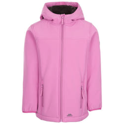 Trespass Girls Softshell Jacket Hooded Kristen - 5-6 Years, Deep Pink
