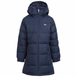 Trespass Girls Padded Jacket Hooded Tiffy - 3-4 Years, Navy