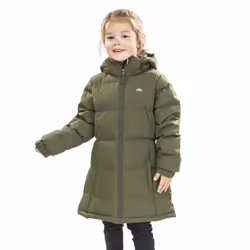 Trespass Girls Padded Jacket Hooded Tiffy - 3-4 Years, Navy