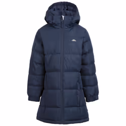 Trespass Girls Padded Jacket Hooded Tiffy - 5-6 Years, Navy