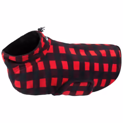 Trespass Dog Towelling Robe Poochy - XXS/XS, Red / Black Check