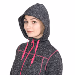Trespass Odelia Womens Full Zip Fleece Hood Jacket - 18, Black Marl