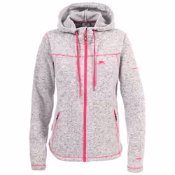 Trespass Odelia Womens Full Zip Fleece Hood Jacket - 12, Ghost / Cerise