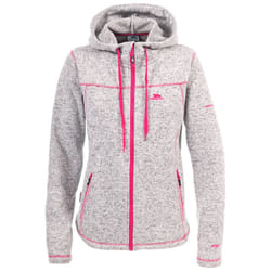 Trespass Odelia Womens Full Zip Fleece Hood Jacket - 18, Ghost / Cerise