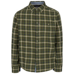 Trespass Mens Checkered Shirt Long Sleeve Withnell - L, Green Check