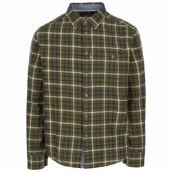 Trespass Mens Checkered Shirt Long Sleeve Withnell - S, Green Check