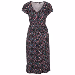 Trespass Womens V-Neck Dress Capped Sleeve Nia - 14, Damson Tone Floral Print