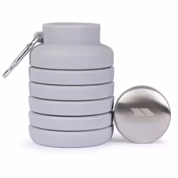 Trespass Silicone Foldable Bottle BPA Free Vavo - EACH, Platinum