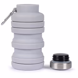 Trespass Silicone Foldable Bottle BPA Free Vavo - EACH, Platinum