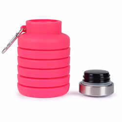 Trespass Silicone Foldable Bottle BPA Free Vavo - EACH, Flamingo
