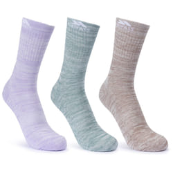 Trespass Womens Socks Mid Length 3 Pack Helvellyn - 3/6, Gelsomino Melange/Spruce Green Melange/Oatmeal Melange