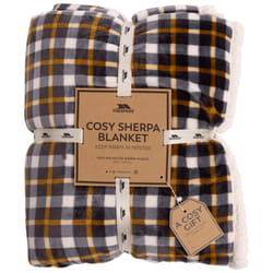 Trespass Sherpa Fleece Blanket  200 x 140cm Vallon - Medium, Honeybee Check