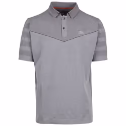 Trespass Mens Button Front Active Polo T-Shirt Nab - M, Grey Marl