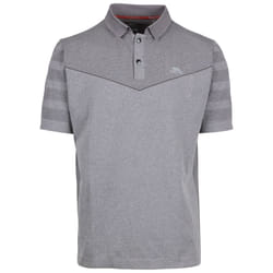Trespass Mens Button Front Active Polo T-Shirt Nab - M, Grey Marl