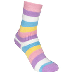 Trespass Kids Casual Socks Unisex 2 Pairs Frolic - 9-12, Pink Dot/Pink Stripe