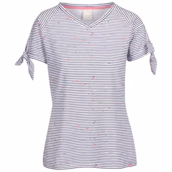 Trespass Women Short Sleeved V Neck Top Fernie - 12, Navy Stripe Print