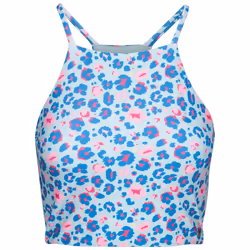 Trespass Womens Swim Crop Racer Top Harlow - 8, Light Sage Abstract Leopard Print