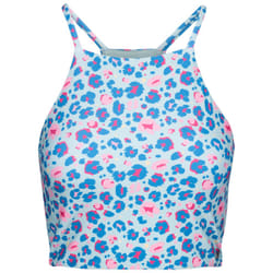 Trespass Womens Swim Crop Racer Top Harlow - 8, Light Sage Abstract Leopard Print