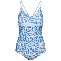 Trespass Womens Swimsuit Cross Over Straps Mimi - 10, Light Sage Abstract Leopard Print