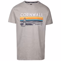Trespass Men's Casual Printed T-Shirt - Akkul - M, Grey Marl