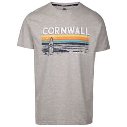 Trespass Men's Casual Printed T-Shirt - Akkul - XL, Grey Marl