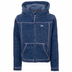 Trespass Girls Jumper Full Zip Hooded Cossie - 9-10 Years, Denim Blue