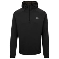 Trespass Mens Active Top Hooded 1/4 Zip Montgo - L, Black
