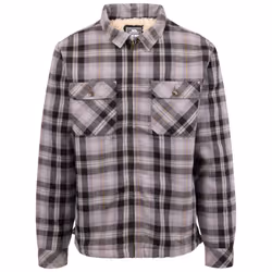 Trespass Mens Shirt ButtonUp Fleece Lined Danehill - S, Storm Grey Check