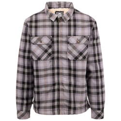 Trespass Mens Shirt ButtonUp Fleece Lined Danehill - XXL, Storm Grey Check