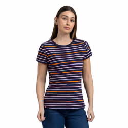 Trespass Womens Round Neck Casual Top - Michaela - 12, Navy Multi Stripe