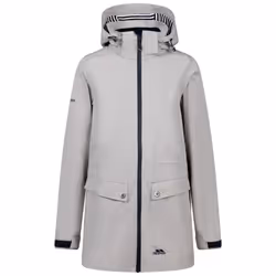 Trespass Womens Hooded Waterproof Jacket Tiverton - L, Soft Stone