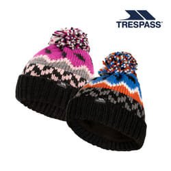 Trespass Kids Pom Pom Hat Fleece Lined Twiglet - 8/10, Navy / Honeybee