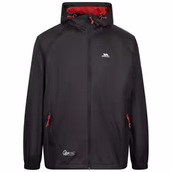 Trespass Unisex Packaway Rain Jacket - Qikpac - M, Black/Red